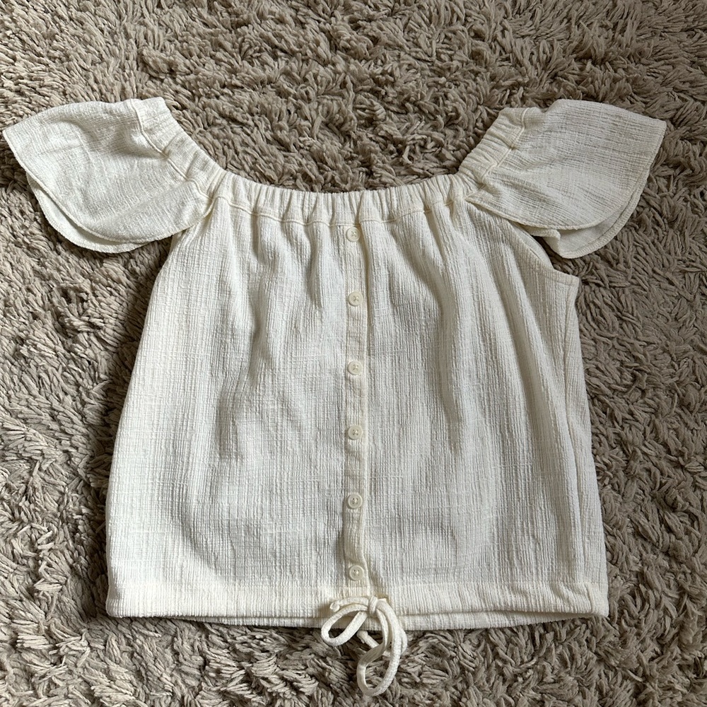 Madewell Texture & Thread Off the Shoulder top. Ivory, size Small